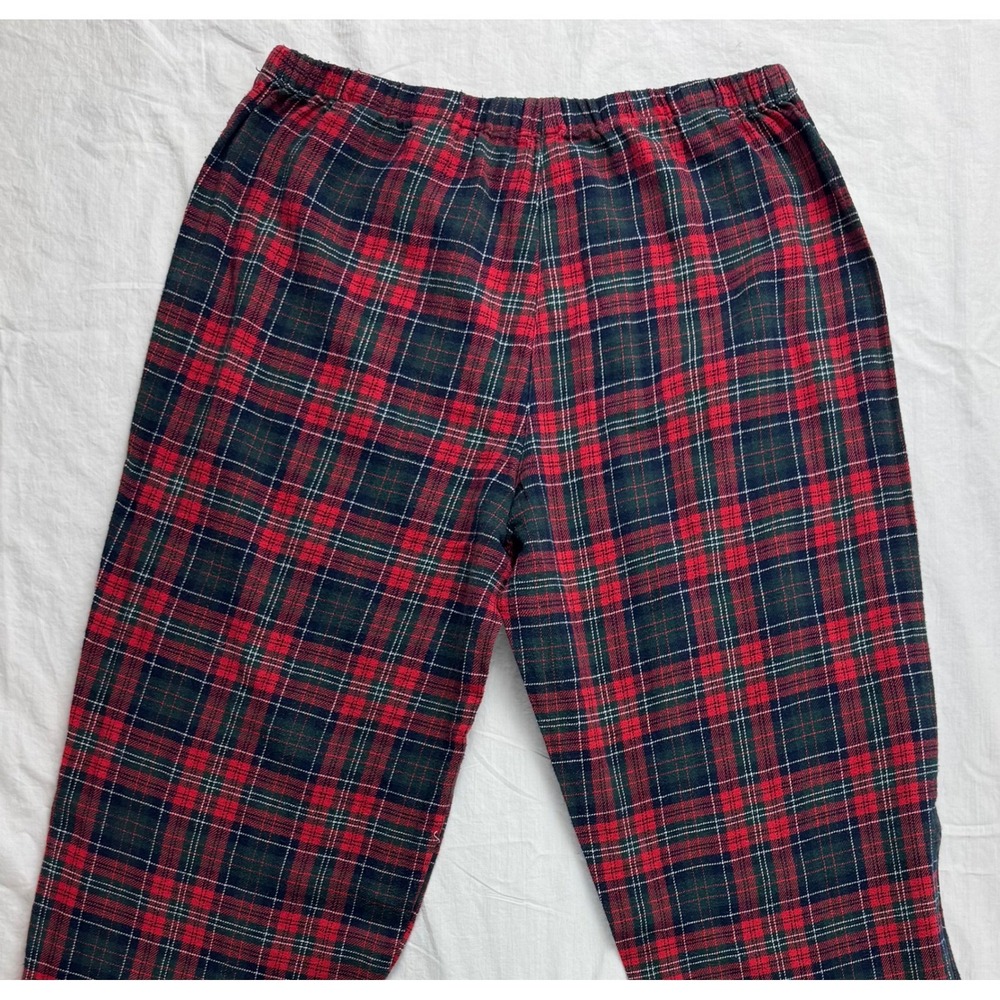 Lauren Ralph Lauren Plaid Pajama Set Women Small Red Green Classic Sleepwear PJ - Picture 15 of 16
